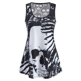 Lace Panel Skull Print Tank Top - unitedstatesgoods