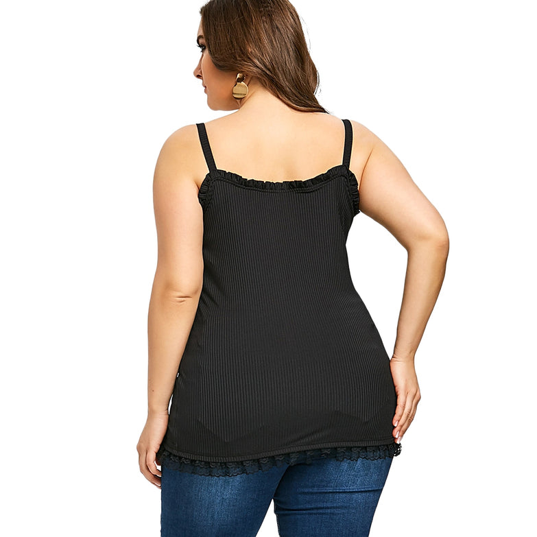 Criss Cross Zip Up Plus Size Slip Top - unitedstatesgoods