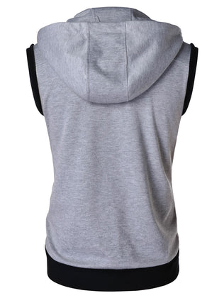 Zipper Sleeveless Hooded Tank Top - unitedstatesgoods