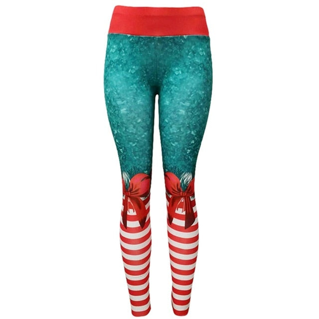 2019 Hot Sale Long Leggings Chic Women Xmas Christmas Deer Santa Claus Snow Print Casual Winter Autumn Fitness Leggings - unitedstatesgoods