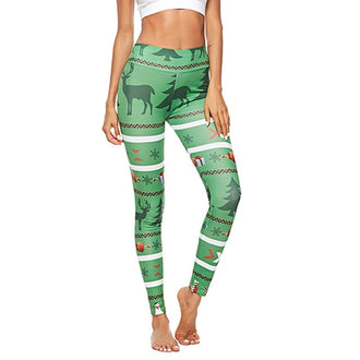 2019 Hot Sale Long Leggings Chic Women Xmas Christmas Deer Santa Claus Snow Print Casual Winter Autumn Fitness Leggings - unitedstatesgoods
