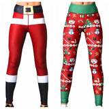 2019 Hot Sale Long Leggings Chic Women Xmas Christmas Deer Santa Claus Snow Print Casual Winter Autumn Fitness Leggings - unitedstatesgoods