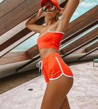 2019 New Style Fashion Hot Women Sexy Patchwork Yoga Suit Workout Sports String Vest Short Pants  Athletic Short Sets - unitedstatesgoods