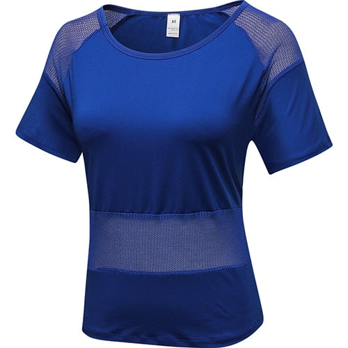 2019 Running Shirt Women fitness top sport clothing Sexy Hollow Out yoga top Breathable Quick Dry crop top for women gym T Shirt - unitedstatesgoods