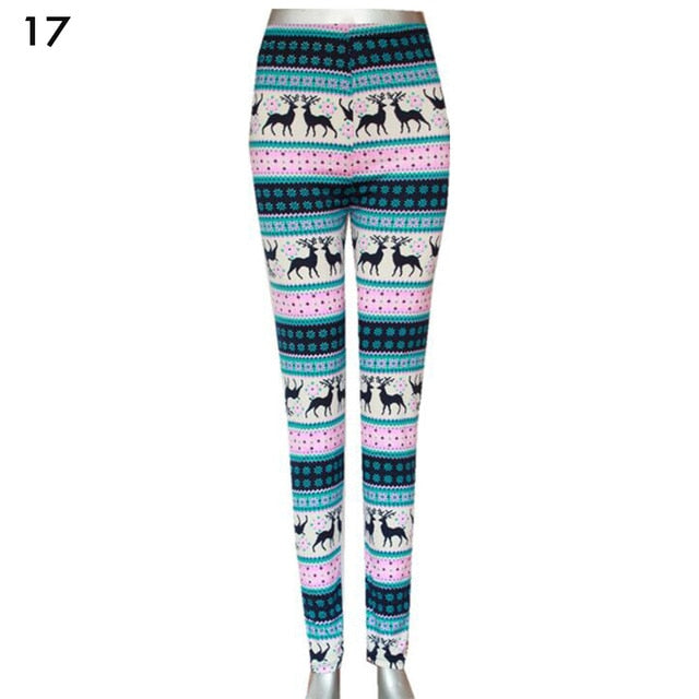 2019 Women's Thick Leggings Women girl casua Winter Christmas leggings Snowflake Knitted Elastic Leggings Fitness Cotton Pants - unitedstatesgoods