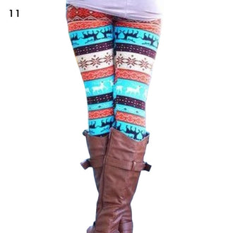 2019 Women's Thick Leggings Women girl casua Winter Christmas leggings Snowflake Knitted Elastic Leggings Fitness Cotton Pants - unitedstatesgoods