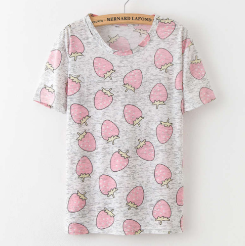 Printing  Fruit Cartoon Pattern T-shirt