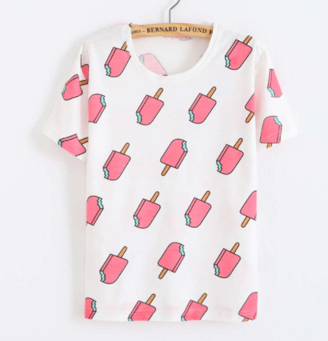 Printing  Fruit Cartoon Pattern T-shirt