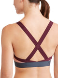 Women's Medium Impact Colorblock Elastic Strap Sports Bra - unitedstatesgoods