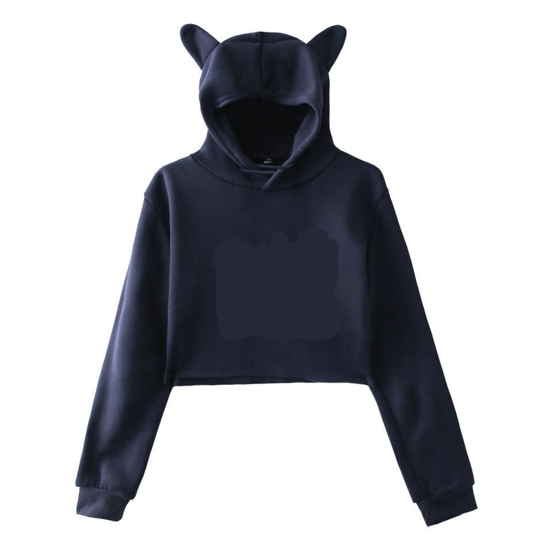 Women's Cat Ear Hooded Short-Sleeved Sweater