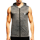 Mens Fashion Zip Up Fitness Running Hooded Vest - unitedstatesgoods