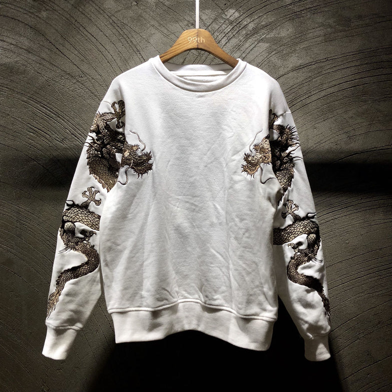 Men's embroidered crew neck sweatshirt