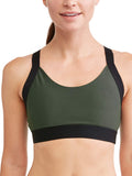 Women's Medium Impact Colorblock Elastic Strap Sports Bra - unitedstatesgoods