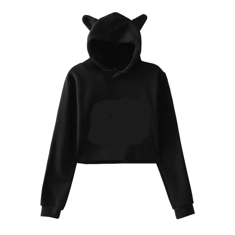 Women's Cat Ear Hooded Short-Sleeved Sweater