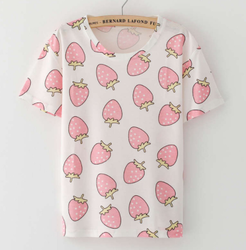 Printing  Fruit Cartoon Pattern T-shirt