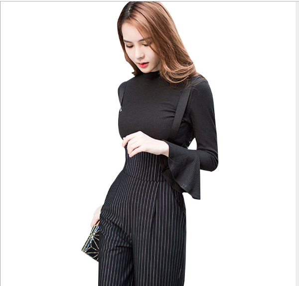 High Waist Striped Jumpsuit