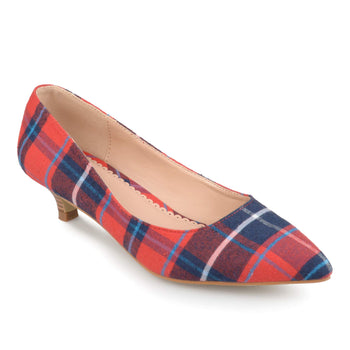 Brinley Co. Women's Pointed Toe Fabric Kitten Heels - unitedstatesgoods