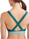 Women's Medium Impact Colorblock Elastic Strap Sports Bra - unitedstatesgoods