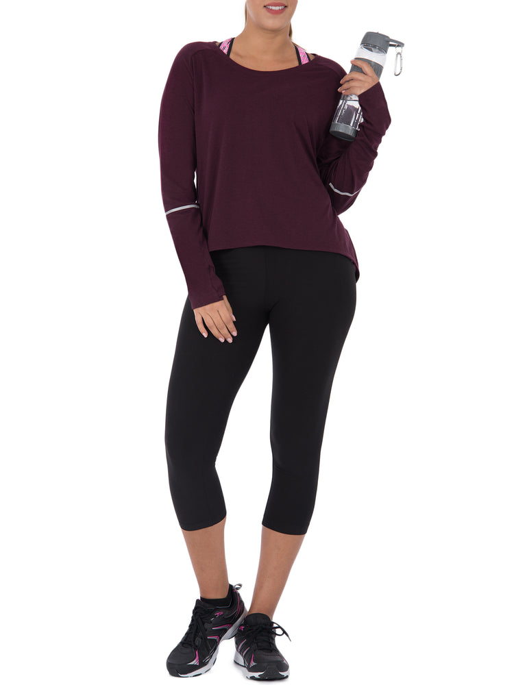 Women's Active Long Sleeve Tunic With Reflective Detail - unitedstatesgoods