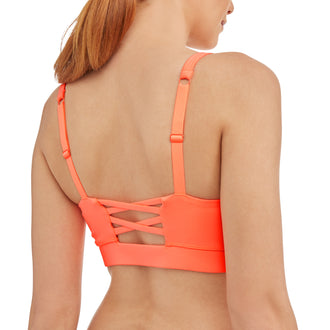 Women's Core Active Lattice Back Cami Sports Bra with Retractable Straps - unitedstatesgoods