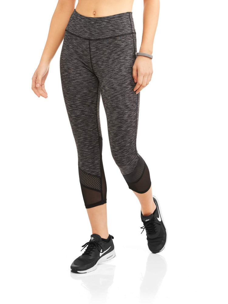 Women's Mixed Mesh Performance Capri Legging - unitedstatesgoods