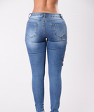 European and American embroidery jeans stretch jeans pants - unitedstatesgoods