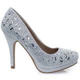 Cassie70 by Delicacy, Sparkling High Heel Dress Pump w Round Toe, Glitter & Rhinestones - unitedstatesgoods