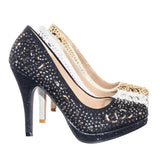 Cassie70 by Delicacy, Sparkling High Heel Dress Pump w Round Toe, Glitter & Rhinestones - unitedstatesgoods