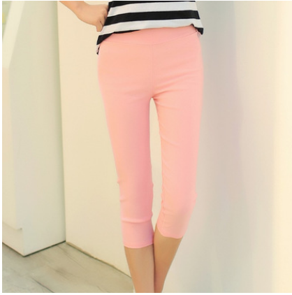 Summer new candy color cropped pants