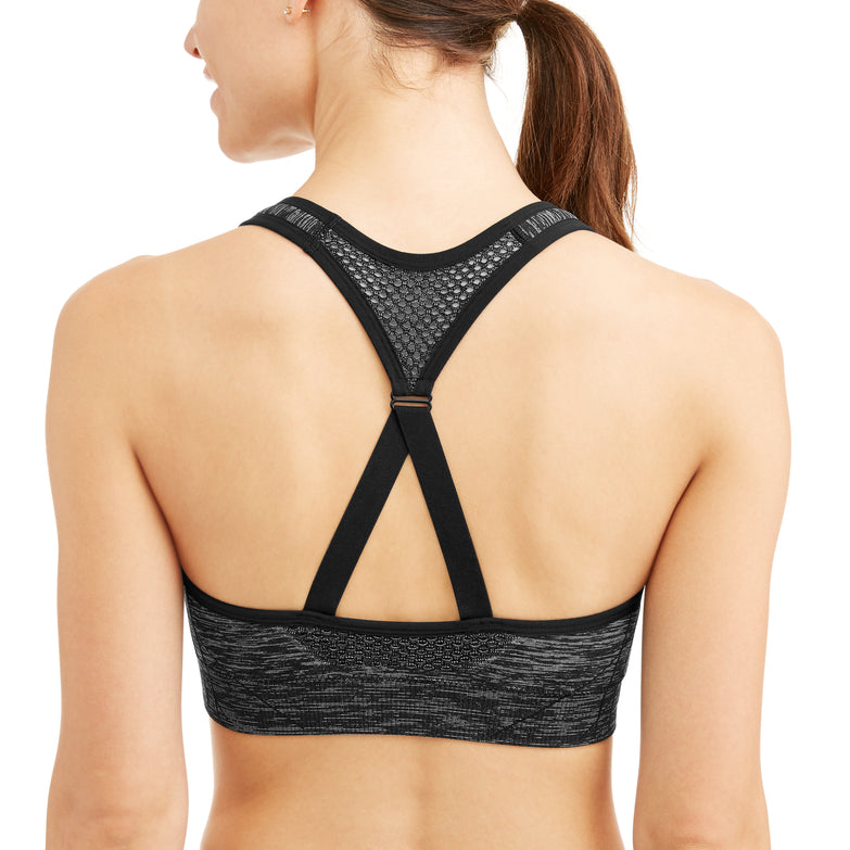 Women's Medium Impact Seamless Sports Bra With Open Back - unitedstatesgoods