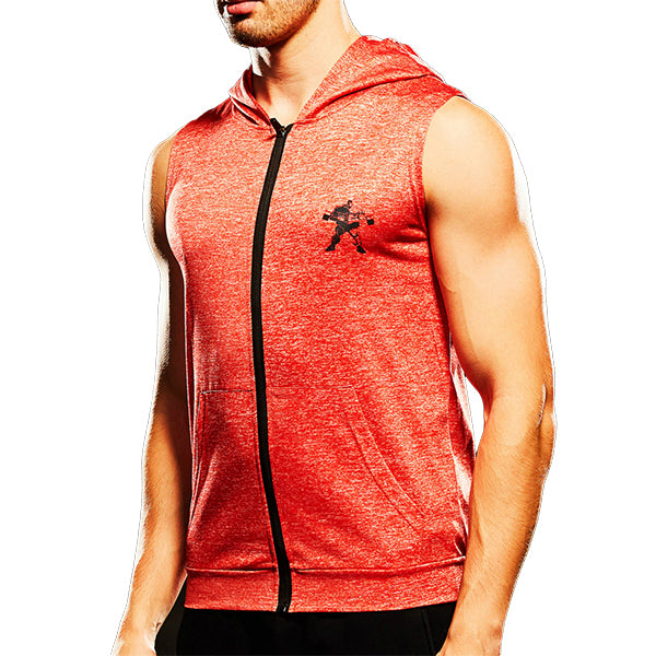 Mens Fashion Zip Up Fitness Running Hooded Vest - unitedstatesgoods