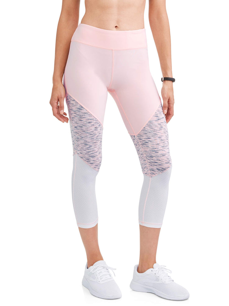 N.Y.L. Sport Women's Ombre Spacedye Mesh Performance Capri Legging - unitedstatesgoods