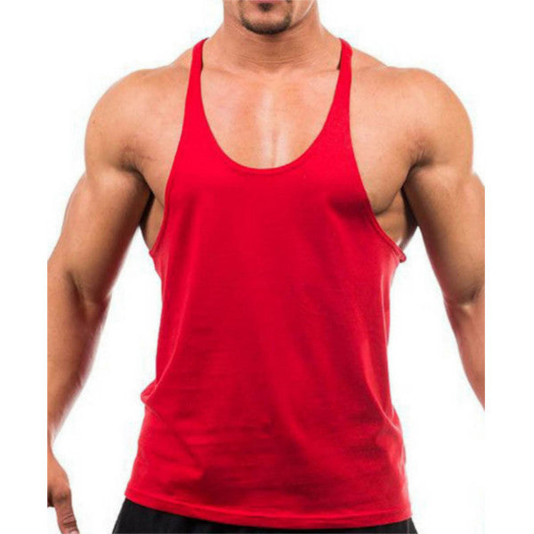 Men Summer Cotton Plain Gym Tank Top Sleeveless T-shirt Workout Bodybuilding Singlet - unitedstatesgoods