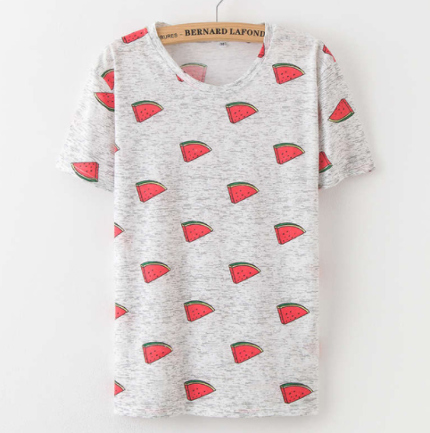 Printing  Fruit Cartoon Pattern T-shirt