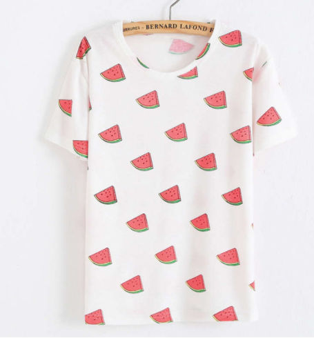 Printing  Fruit Cartoon Pattern T-shirt