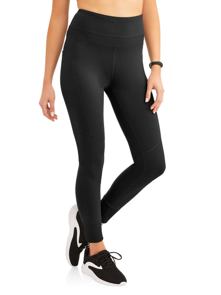 Women's Active Performance Mix Ribbed Performance Crop Legging with Media Pocket - unitedstatesgoods