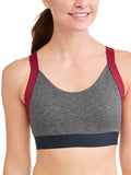 Women's Medium Impact Colorblock Elastic Strap Sports Bra - unitedstatesgoods