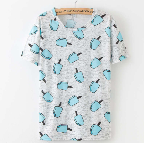 Printing  Fruit Cartoon Pattern T-shirt