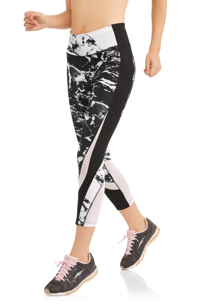 Women's Active Marble Print Capri Performance Legging - unitedstatesgoods