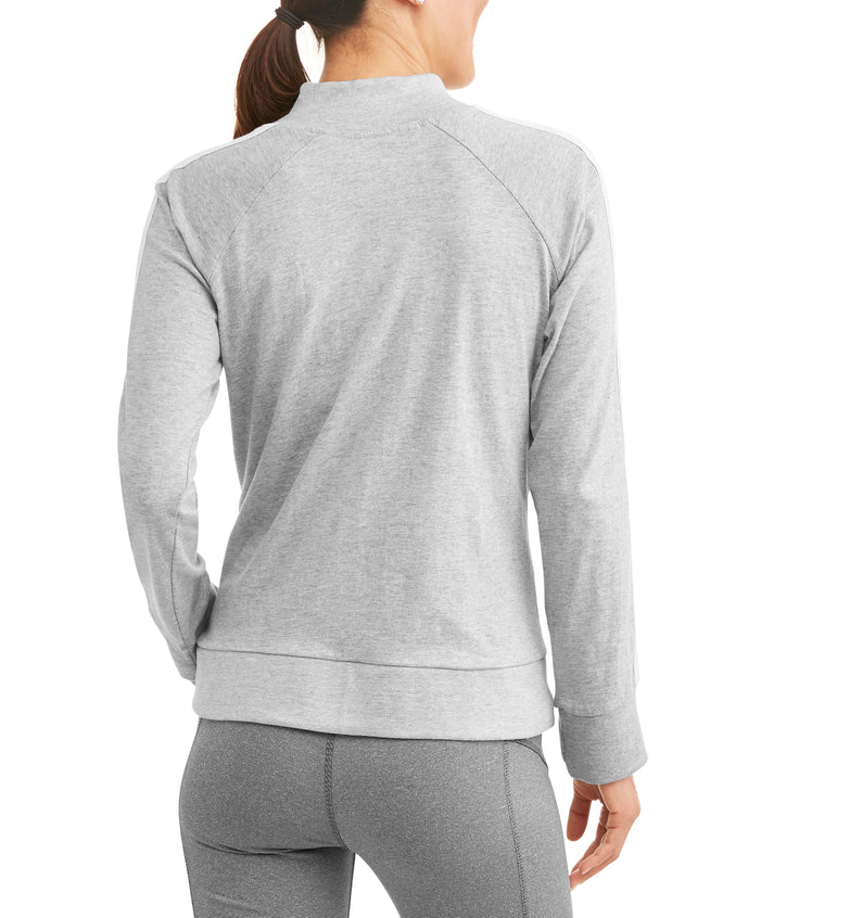 Women's Athleisure Essential Athletic Stripe Mockneck Jacket - unitedstatesgoods