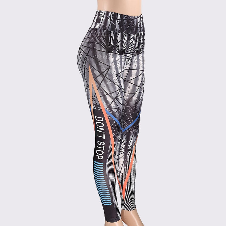 Letter Print Fitness Women Leggings