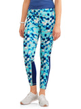 Women's Active Allover Print Mesh Detail Performance Leggings - unitedstatesgoods