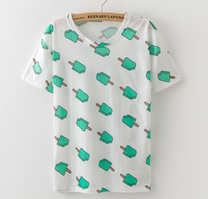 Printing  Fruit Cartoon Pattern T-shirt