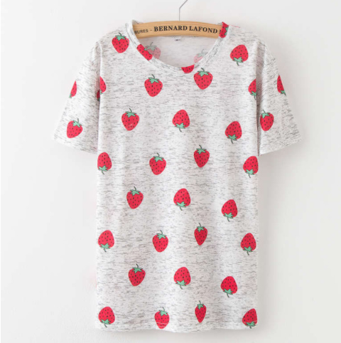 Printing  Fruit Cartoon Pattern T-shirt