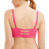 Women's Core Active Lattice Back Cami Sports Bra with Retractable Straps - unitedstatesgoods