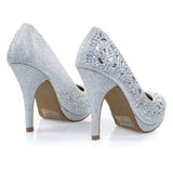 Cassie70 by Delicacy, Sparkling High Heel Dress Pump w Round Toe, Glitter & Rhinestones - unitedstatesgoods