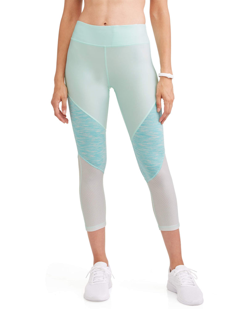 N.Y.L. Sport Women's Ombre Spacedye Mesh Performance Capri Legging - unitedstatesgoods