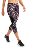 Women's Active Allover Print Performance Capri Legging with Mesh Inserts - unitedstatesgoods