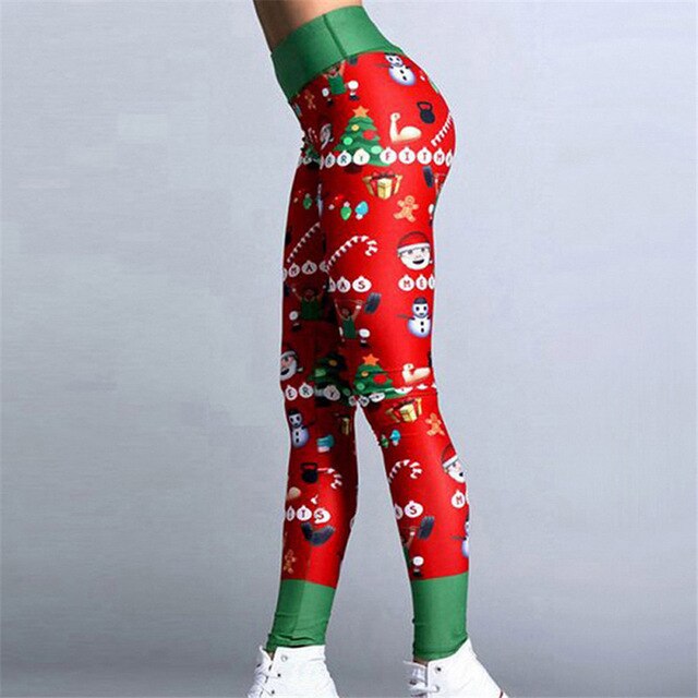 Christmas Yoga Pants women High Waist Elastic Gym Leggings Sport Fitness Sportswear Quick Dry Trousers Colorvalue Yoga Leggings - unitedstatesgoods
