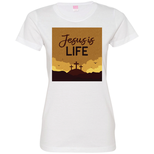 Jesus is life 3516 Ladies' Fine Jersey T-Shirt